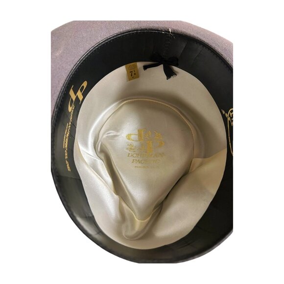 80's Dorfman Pacific co inc. men's Taupe Fedora Dynafelt wool size 7 1/8 - Picture 6 of 10